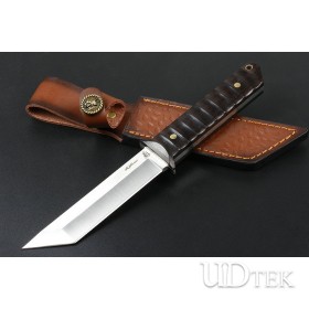 Kikuo samurai sword fixed knife with ebony handleUD2106597